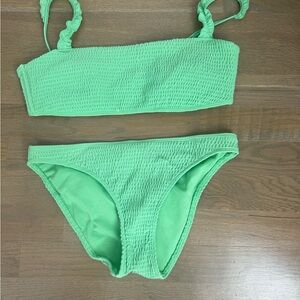 Hollister Green Textured Bikini Set